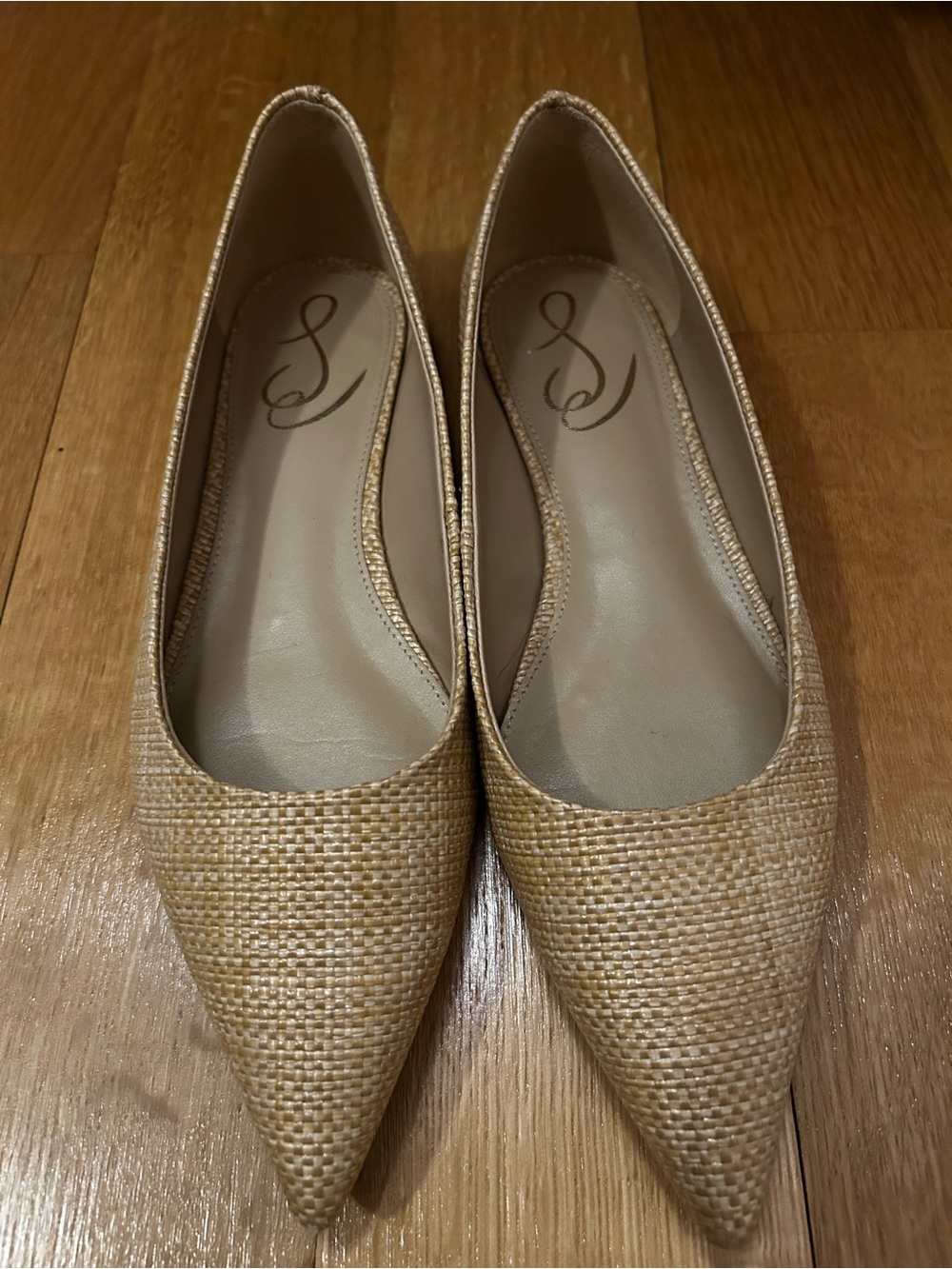 Pointed-Toe Natural Woven Ballet Flats - Sam Edelman - Picture 2 of 5
